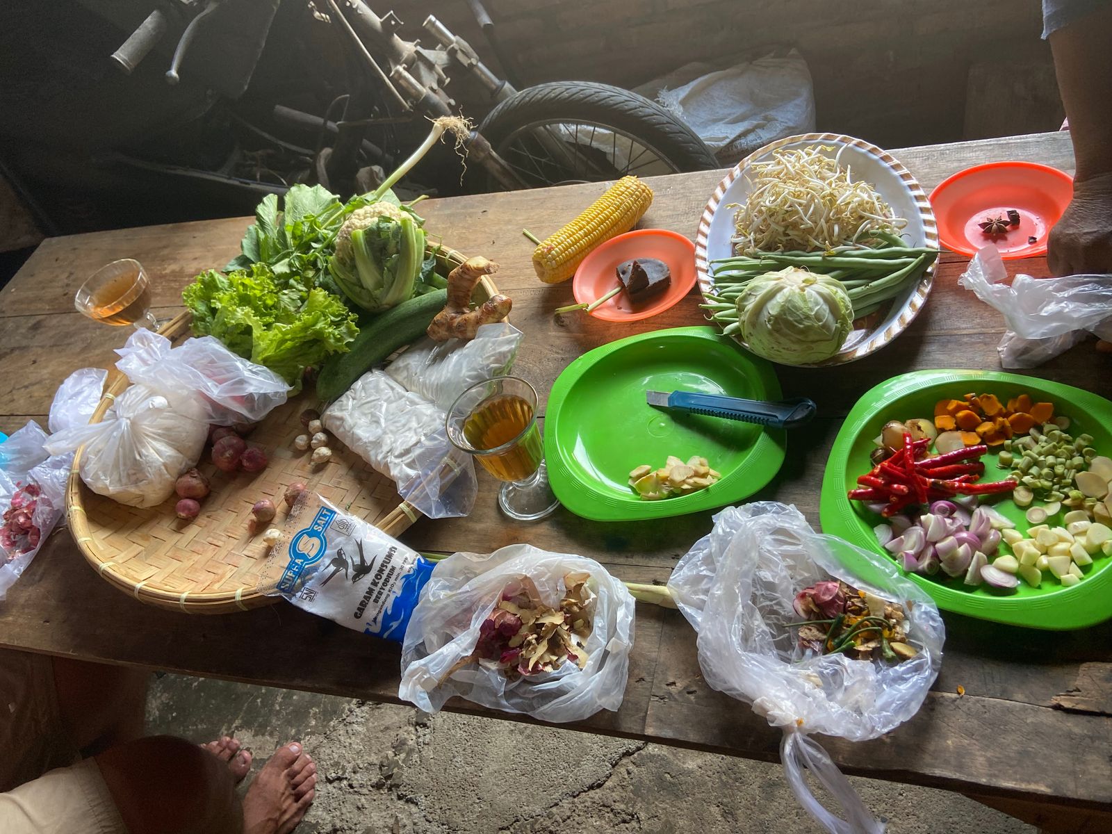 Notre atelier de cuisine, assez "artisanal"