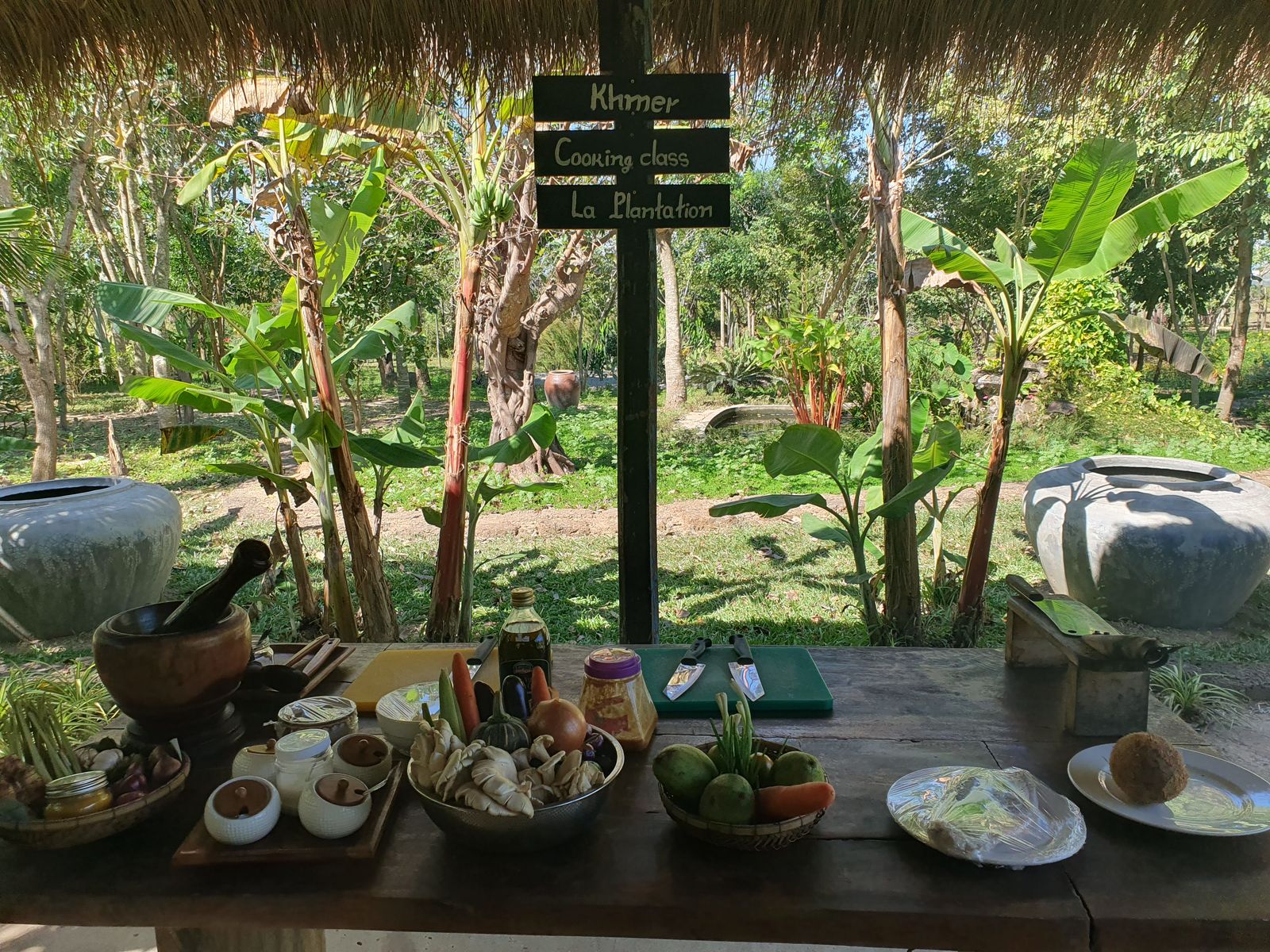 Table du cours de cuisine khmère